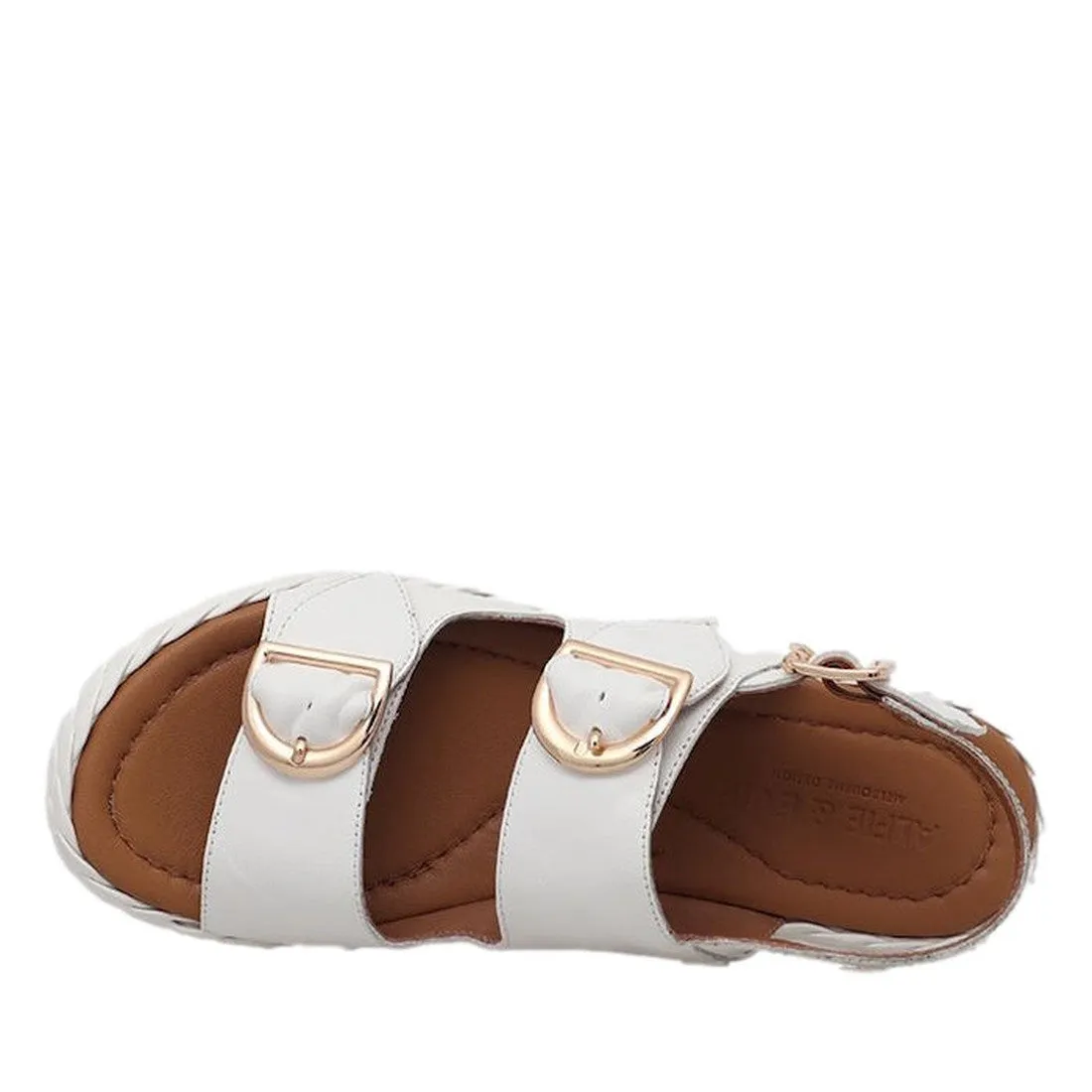 Alfie & Evie Sabre White Platform Leather Sandals