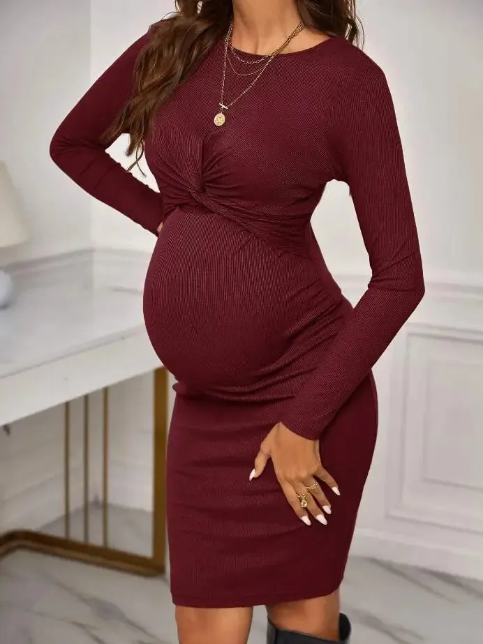 Belly Embrace Knit Midi - Long Sleeve Maternity
