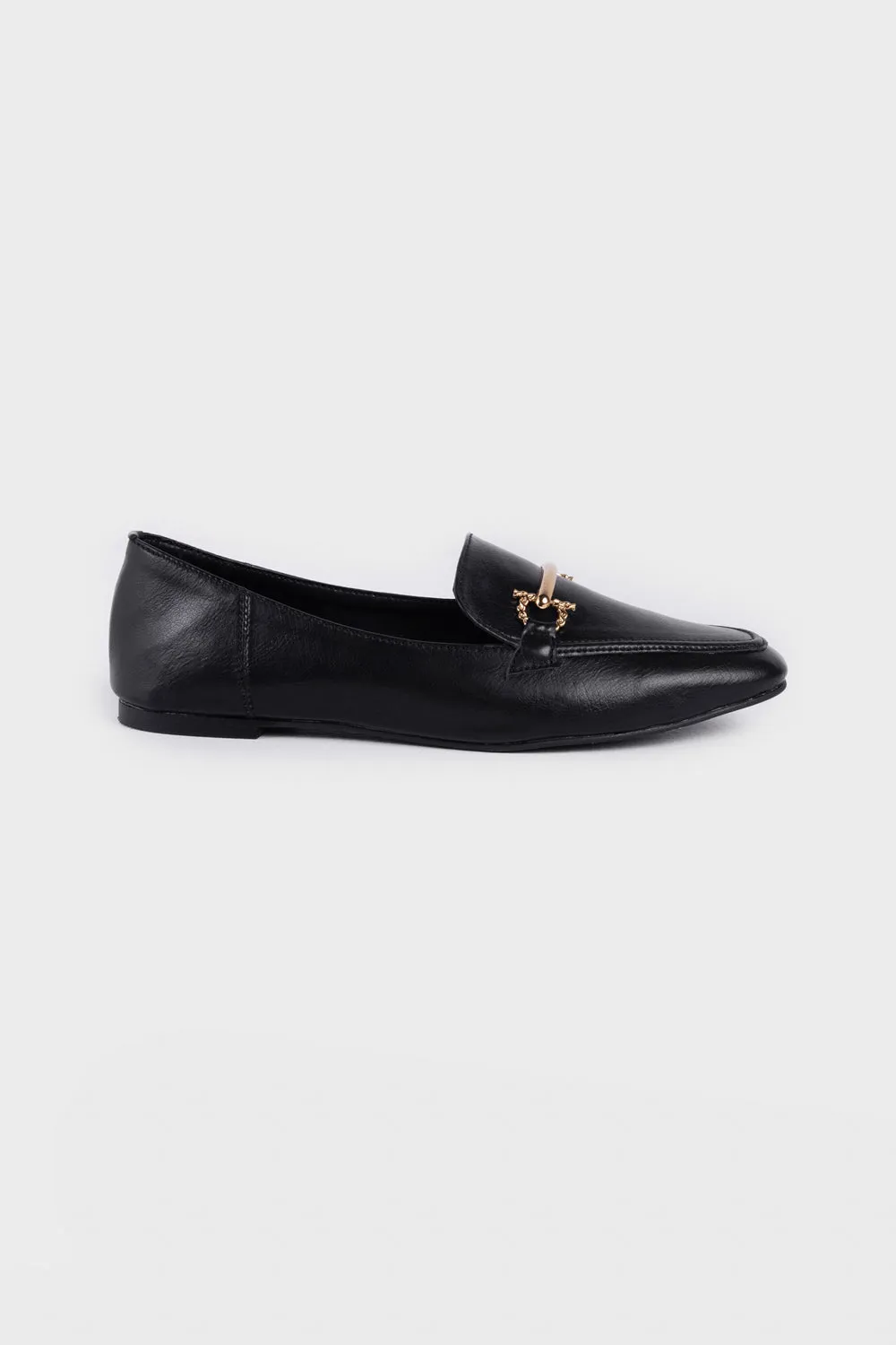 Black Flats with Buckle