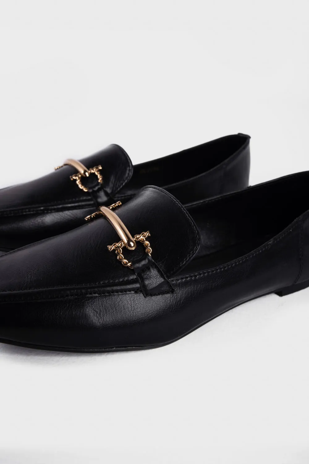 Black Flats with Buckle