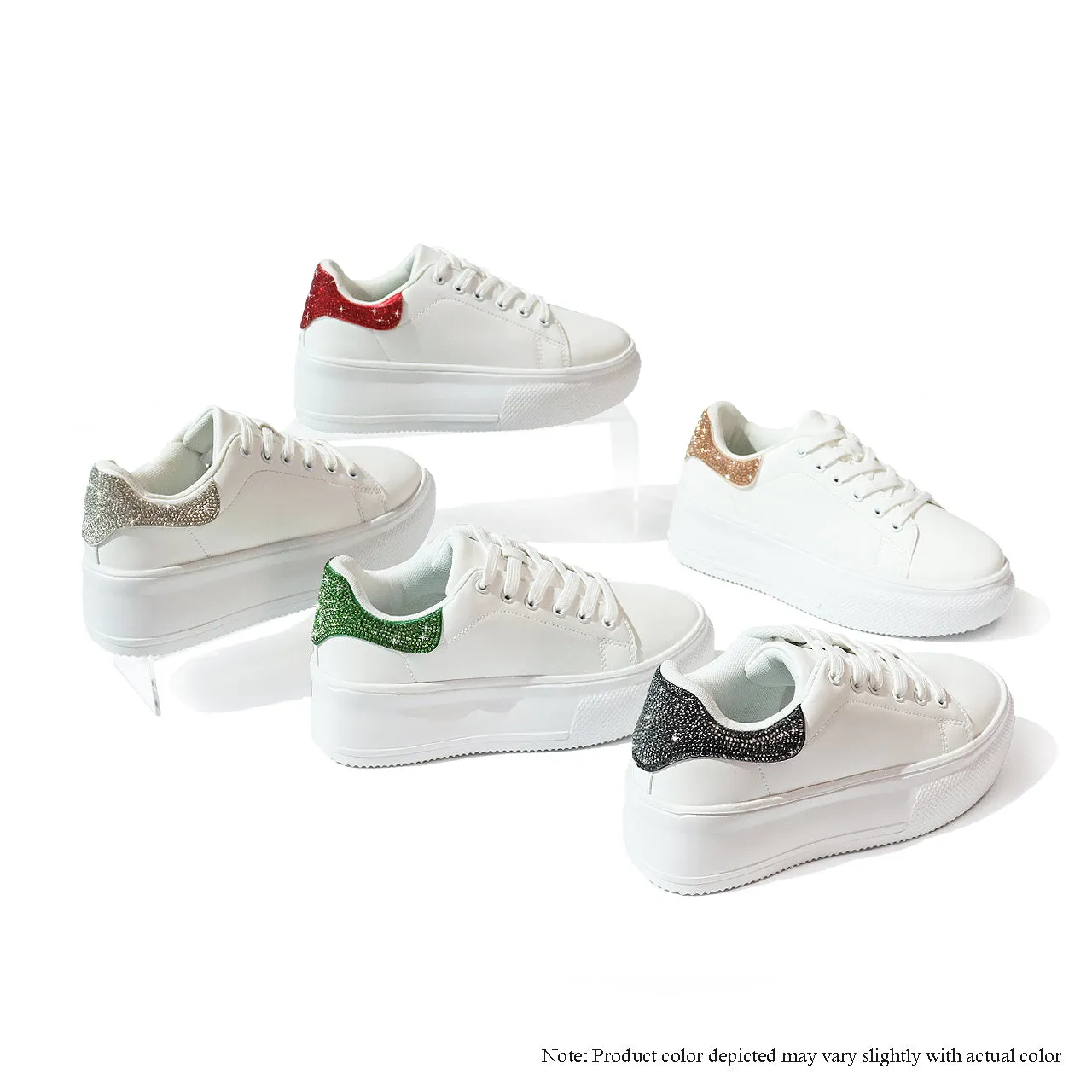 DIA-1A THICK BOTTOM SNEAKER W/ RHINSTONE - WHRD