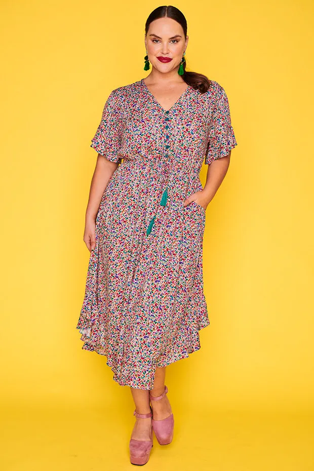 Dionne Rainbow Petals Dress
