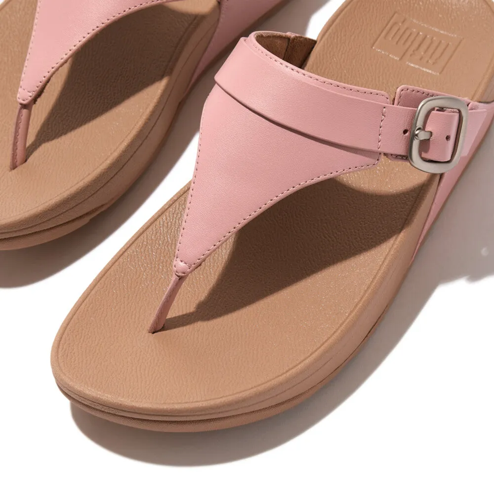 FitFlop Lulu Adjustable Leather Toe Post Sandals Pink