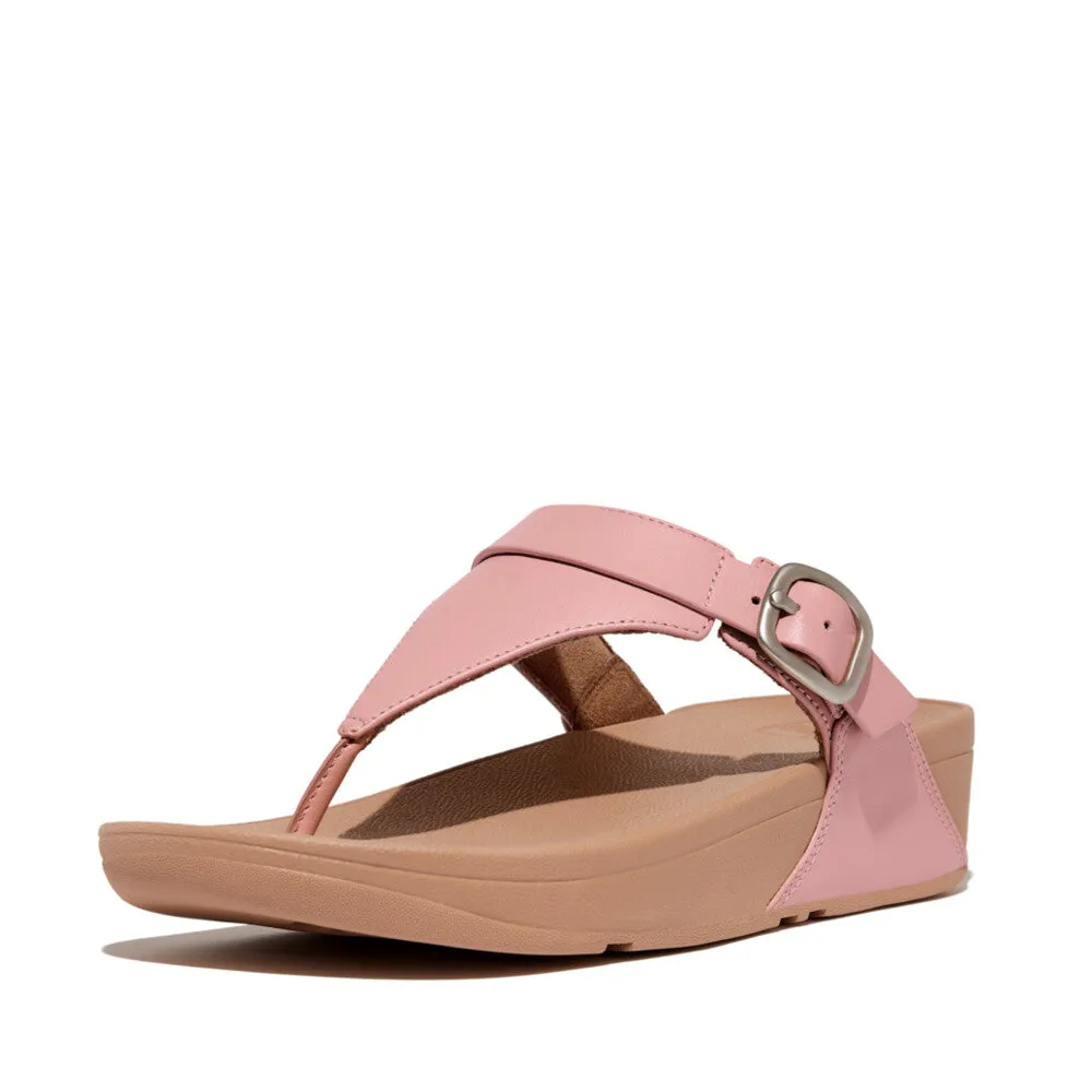 FitFlop Lulu Adjustable Leather Toe Post Sandals Pink