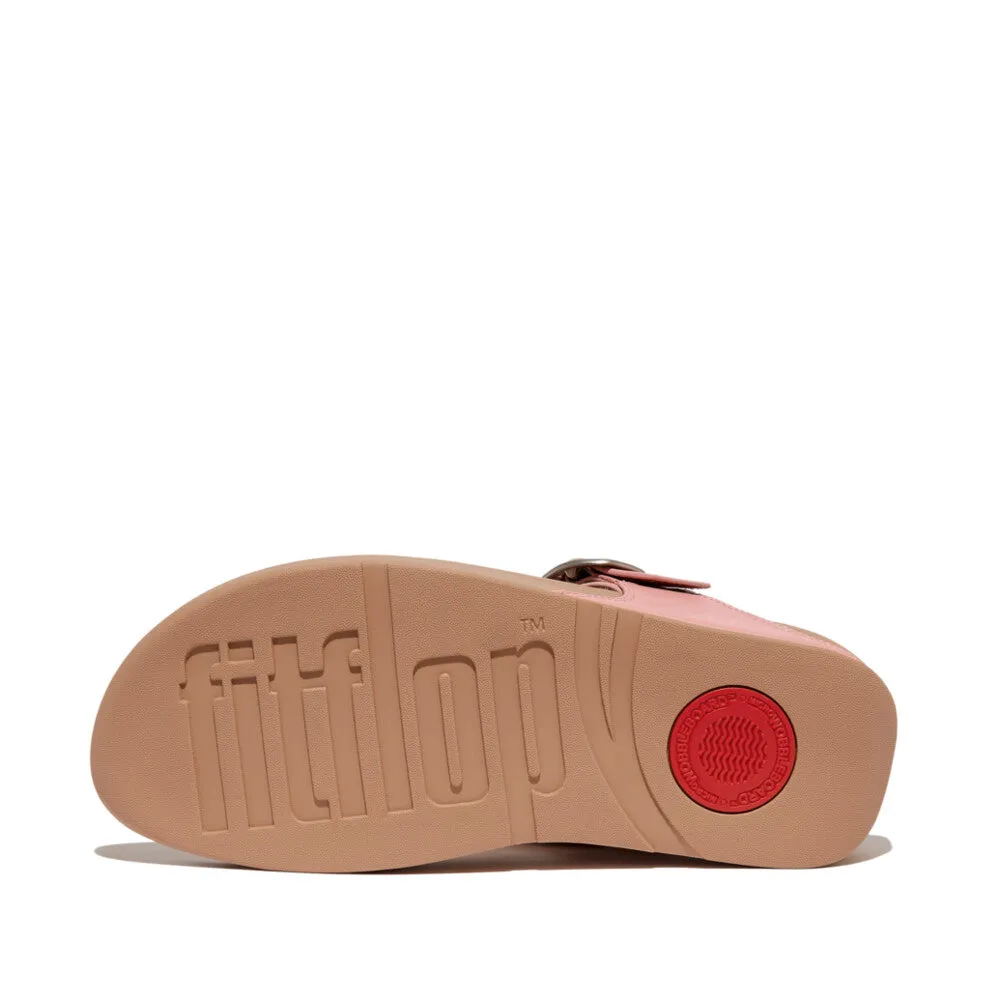 FitFlop Lulu Adjustable Leather Toe Post Sandals Pink
