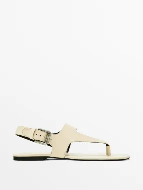 Flat leather sandals