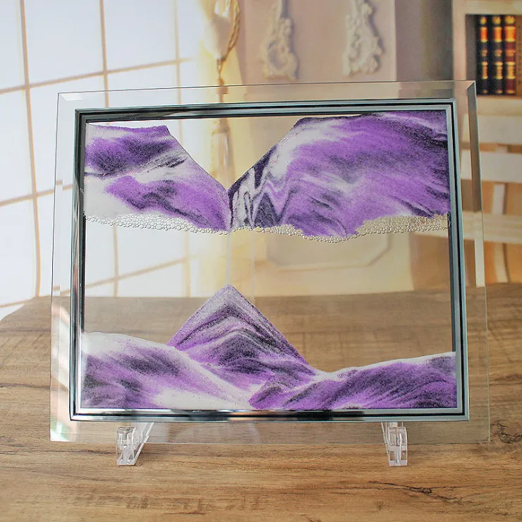 Glass dynamic quicksand frame hourglass