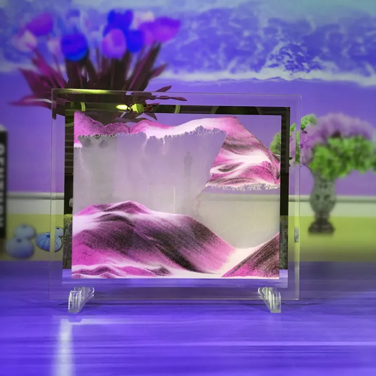 Glass dynamic quicksand frame hourglass