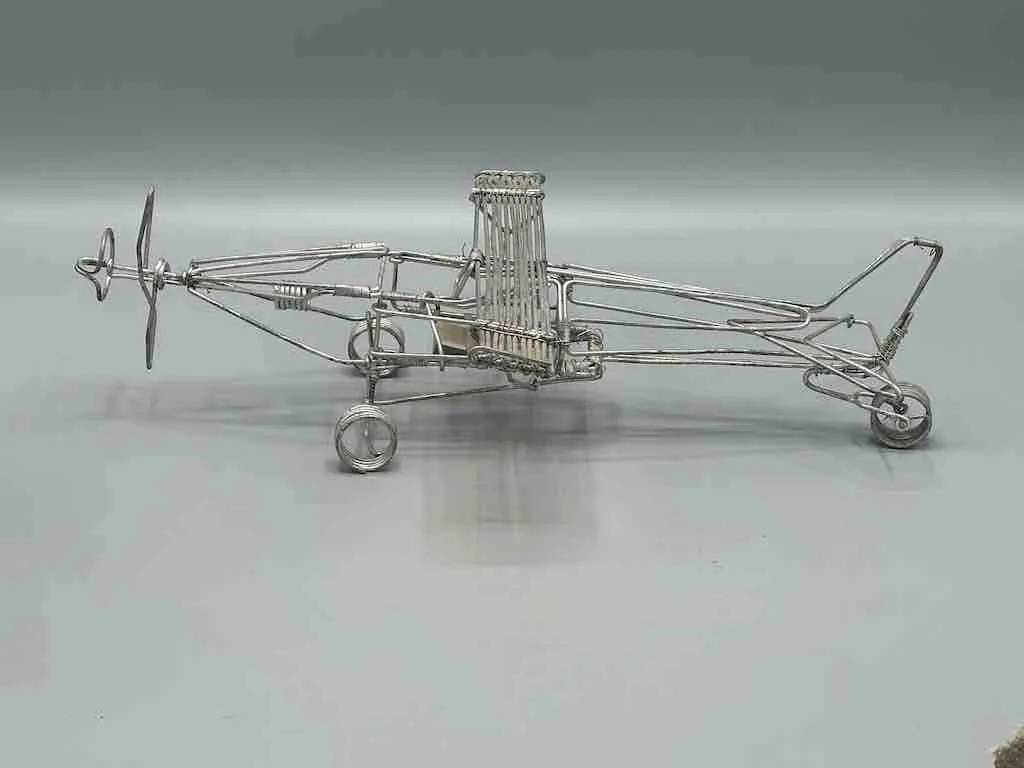 Large African Recycled Wire Toy Single Propellor Airplane - Niger