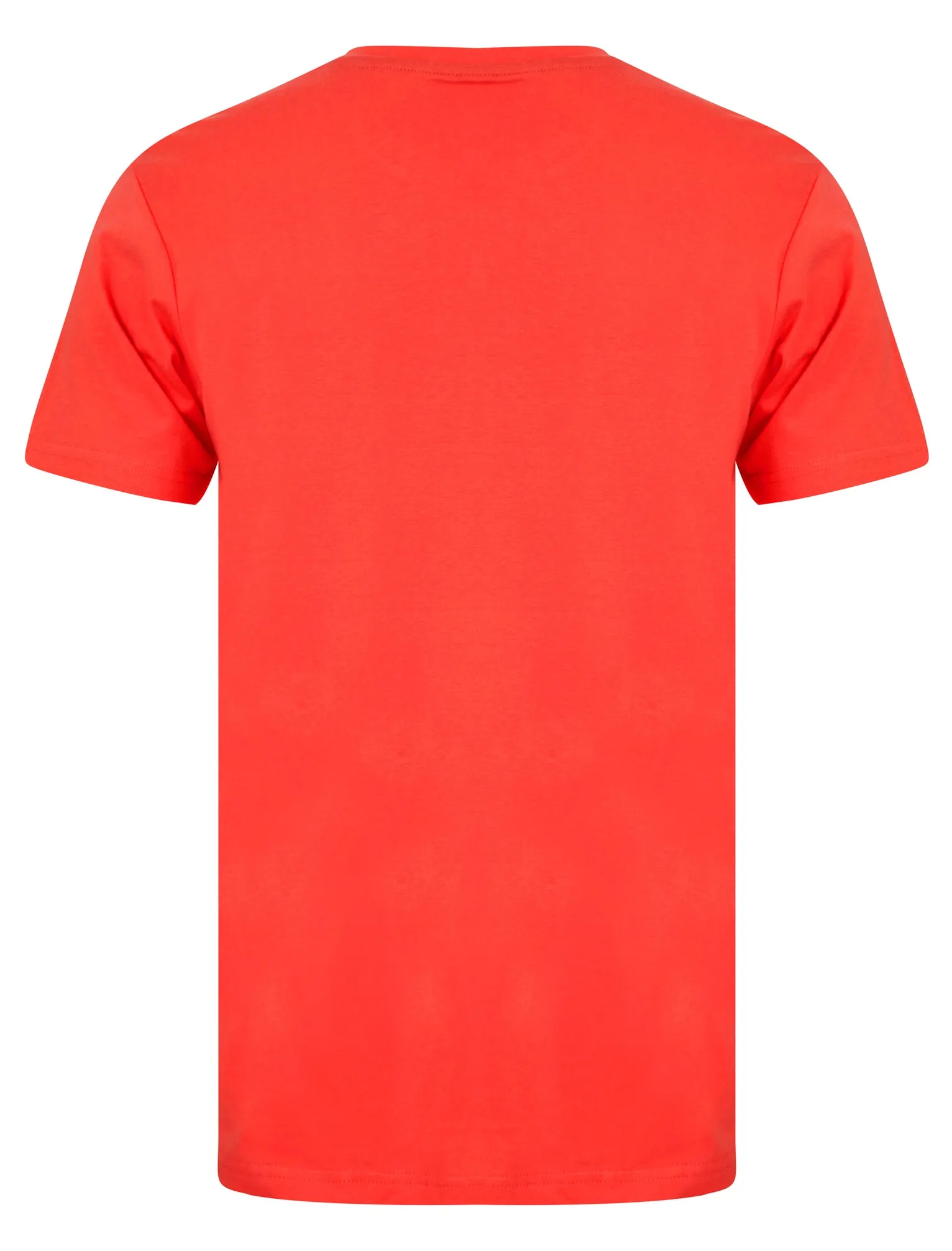 Palm Beach Motif Cotton Jersey T-Shirt in Hot Coral - South Shore