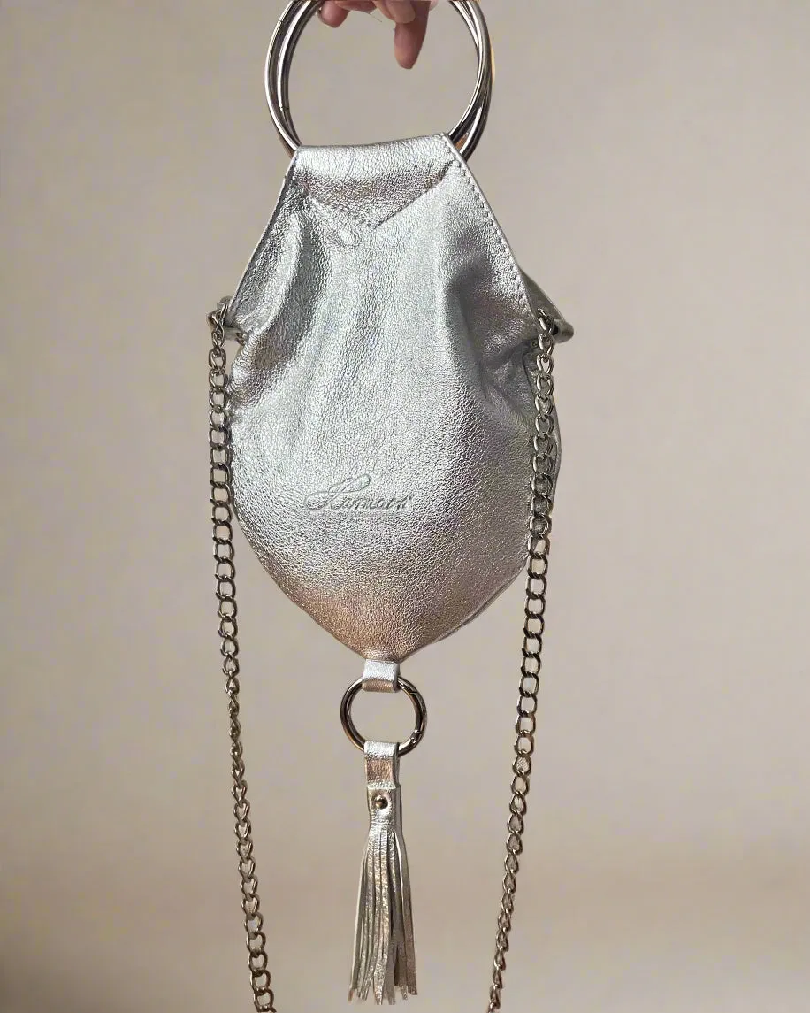 REVERSIBLE EVENT BAG/ WHITE-SILVER