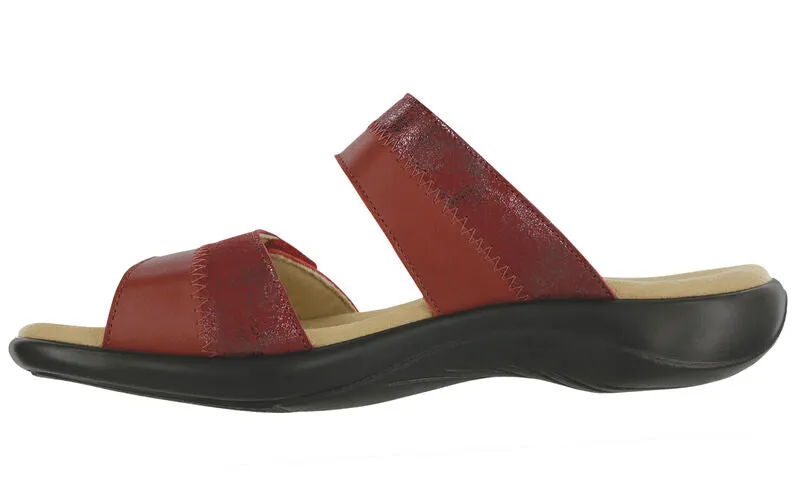 SAS Nudu Slide Leather Sandal - Ruby/Cabernet
