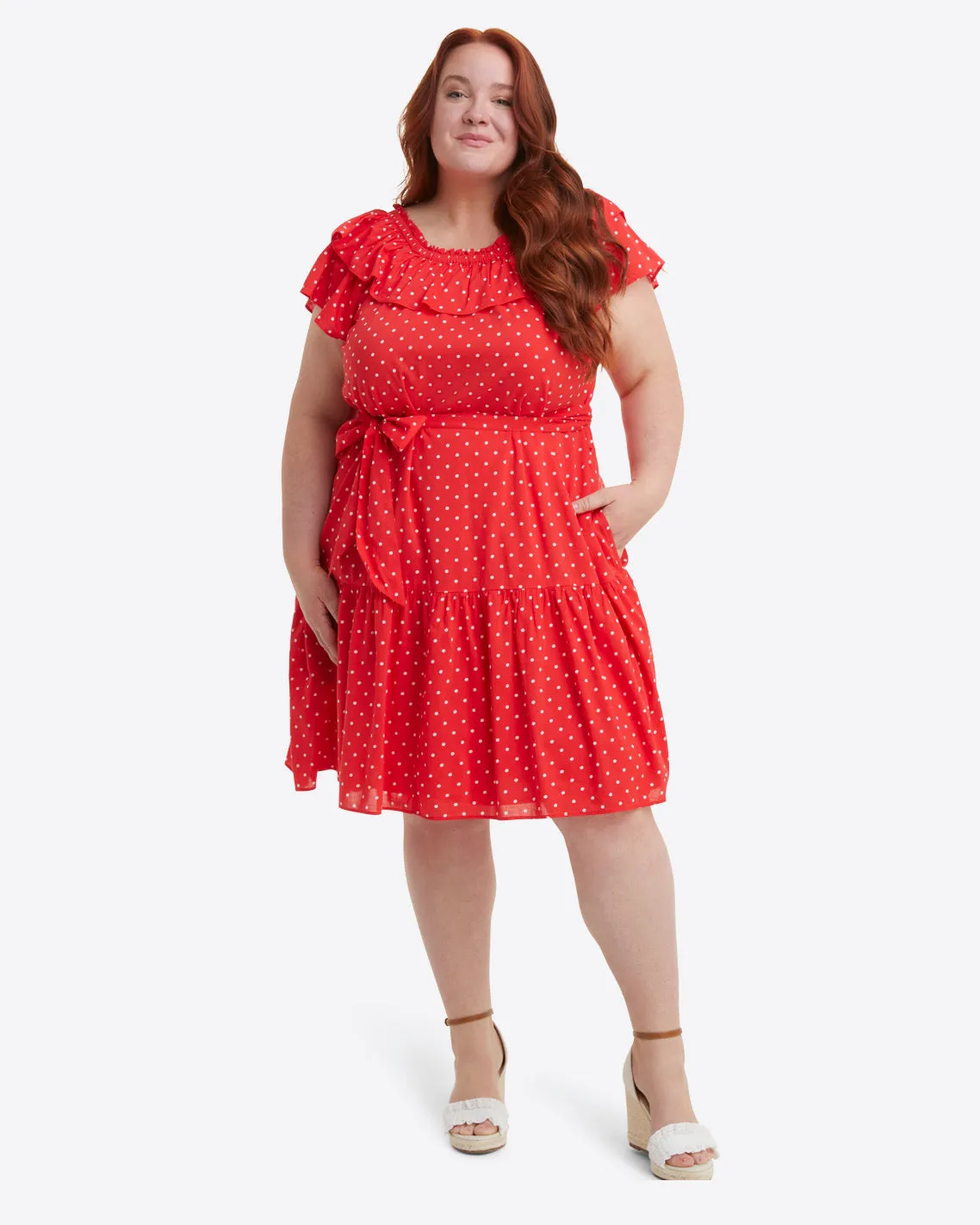 Sawyer Dress in Red Polka Dot